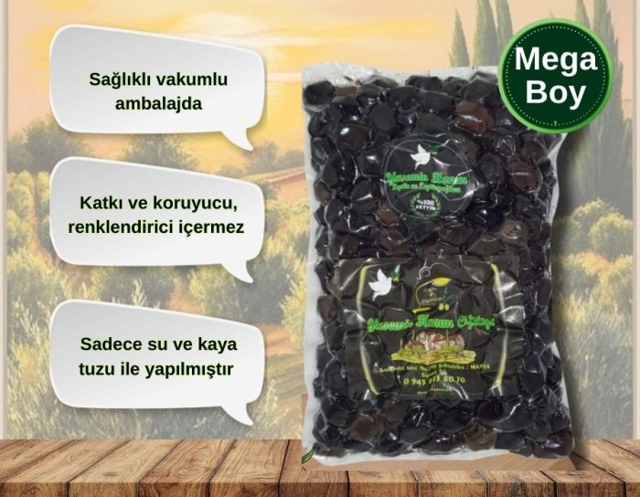 1000 GR mega boy iri siyah zeytin - Görsel 2