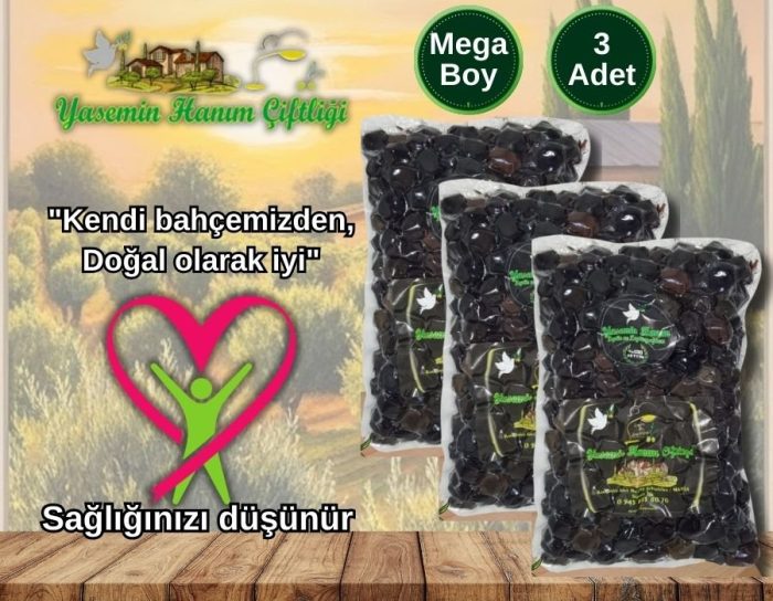 3x1000 GR mega boy iri siyah zeytin