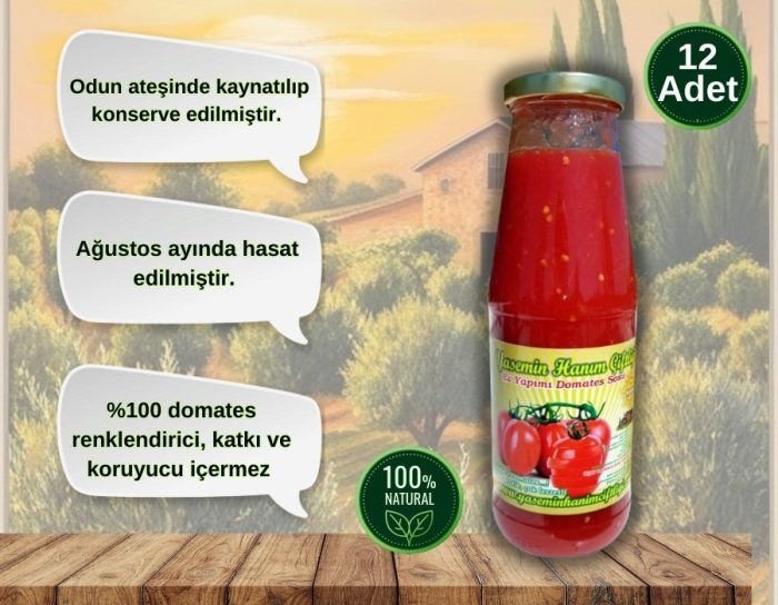 Ev Yapımı Domates Sosu 12x720 ML - Görsel 2