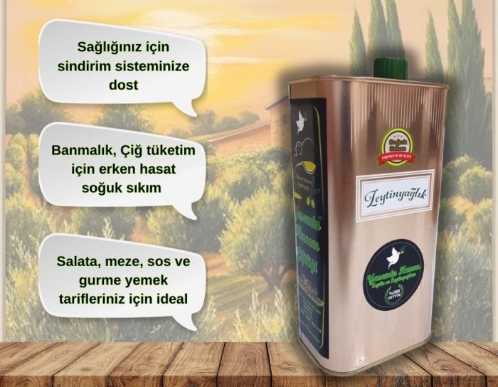 0,1 Asit Erken Hasat Yeşil Soğuk Sıkım Natürel Sızma Zeytinyağı 1lt - Görsel 2